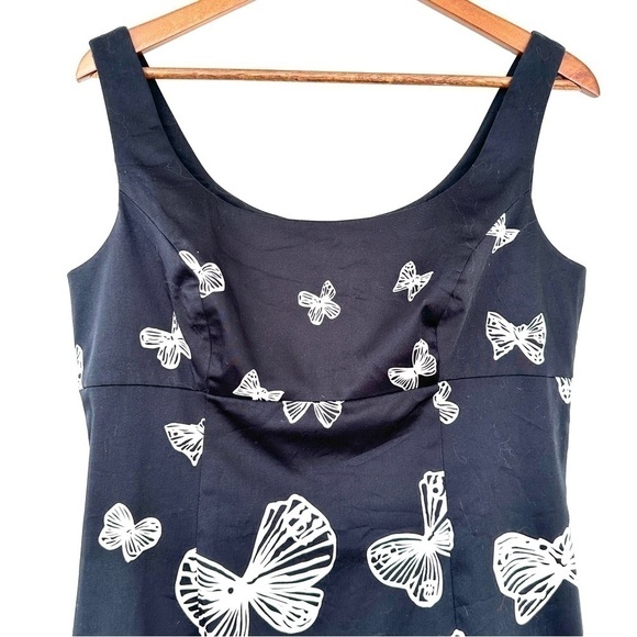 Talbots midi length dress, sleeveless & empire waisted,  cotton & spandex - Picture 3 of 12